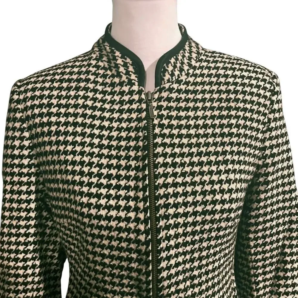 Apostrophe Houndstooth Wool Blend Blazer Jacket 12 Petite
